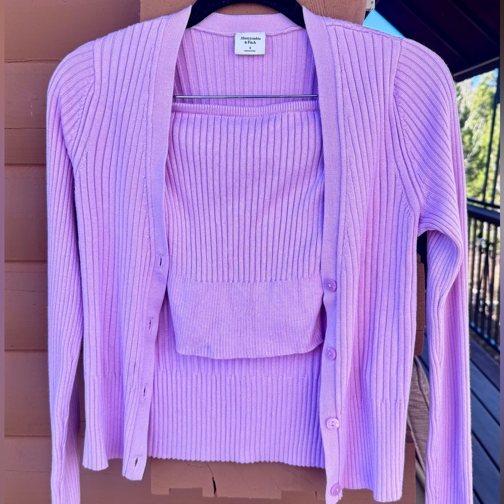 Abercrombie Ribbed Knit Cardigan Set - Picture 5 of 13